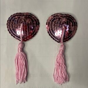 Pink Sequin Heart Pasties